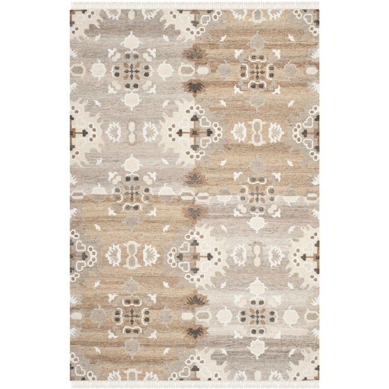 Natural Kilim NKM318 Hand Woven Indoor Area Rug - Grey/Multi - 6'x9' - Safavieh