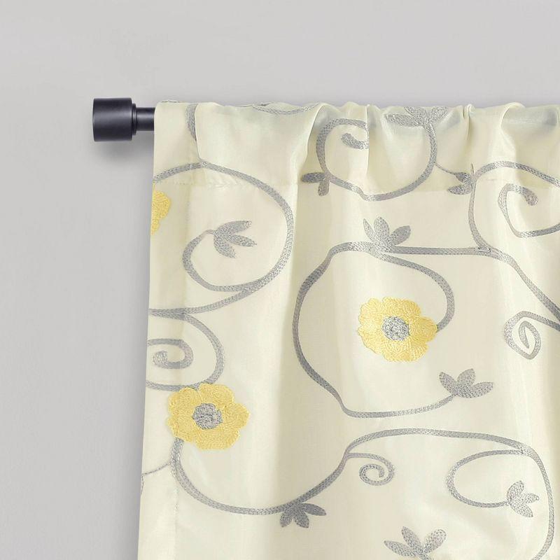 Lush Decor Floral Scalloped 42'' W Window Valance