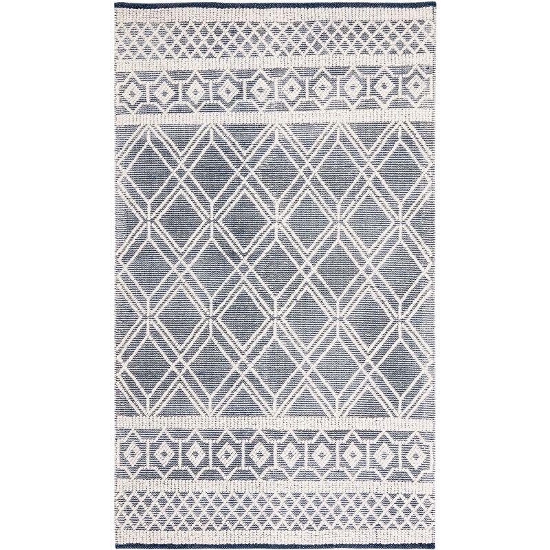 Natura NAT826 Hand Woven Area Rug - Ivory/Navy - 3'x5' - Safavieh.