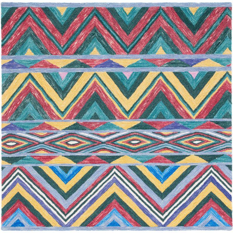 Metro MET251 Hand Tufted Area Rug - Red/Blue - 6'x6' - Safavieh..