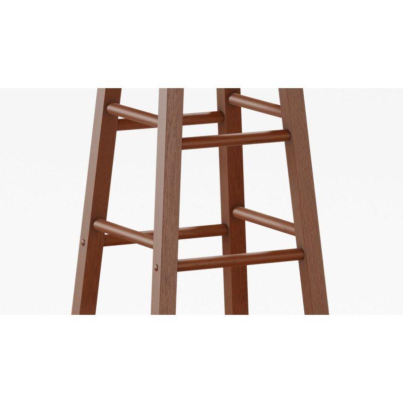 Winsome Carrick Barstool Teak: Solid Wood Construction, 29" High, Square Seat, Footrests