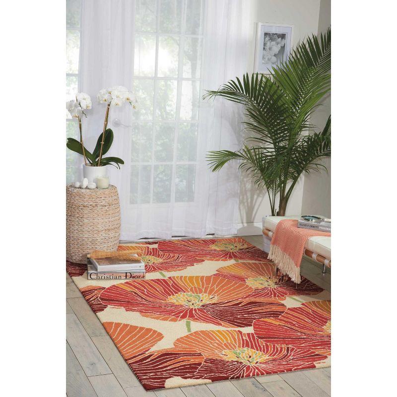 Nourison Fantasy Ivory/Aqua Area Rug