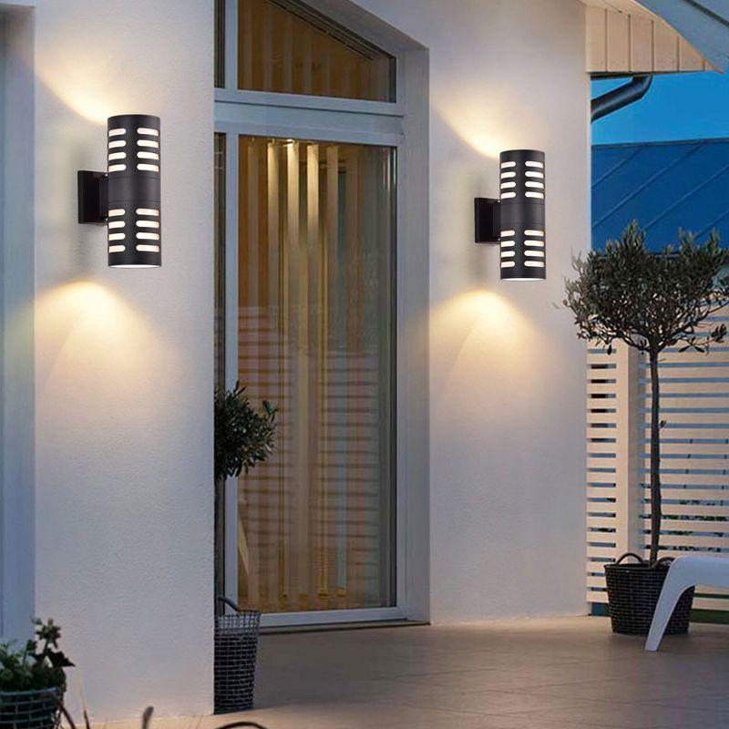 C Cattleya 2-Light Matte Black Die-cast Aluminum Outdoor Wall Sconce