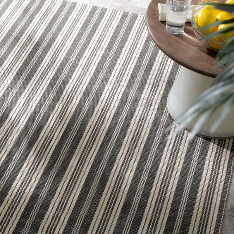 Home Conservatory Ticking Stripe Handwoven Indoor/Outdoor Area Rug