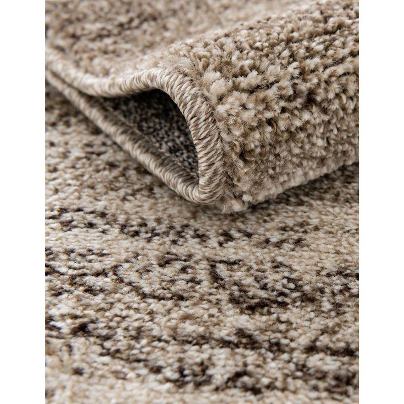 Beige Rectangular Tufted Washable Indoor Rug