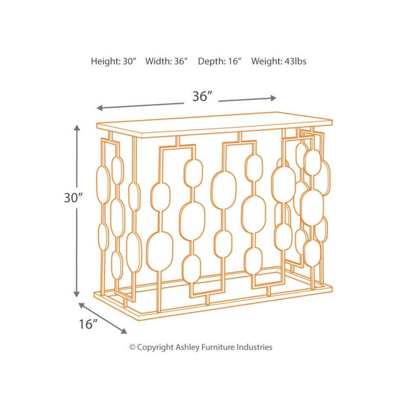 Elegant 36" Gold Metal & Mirrored Glass Console Table