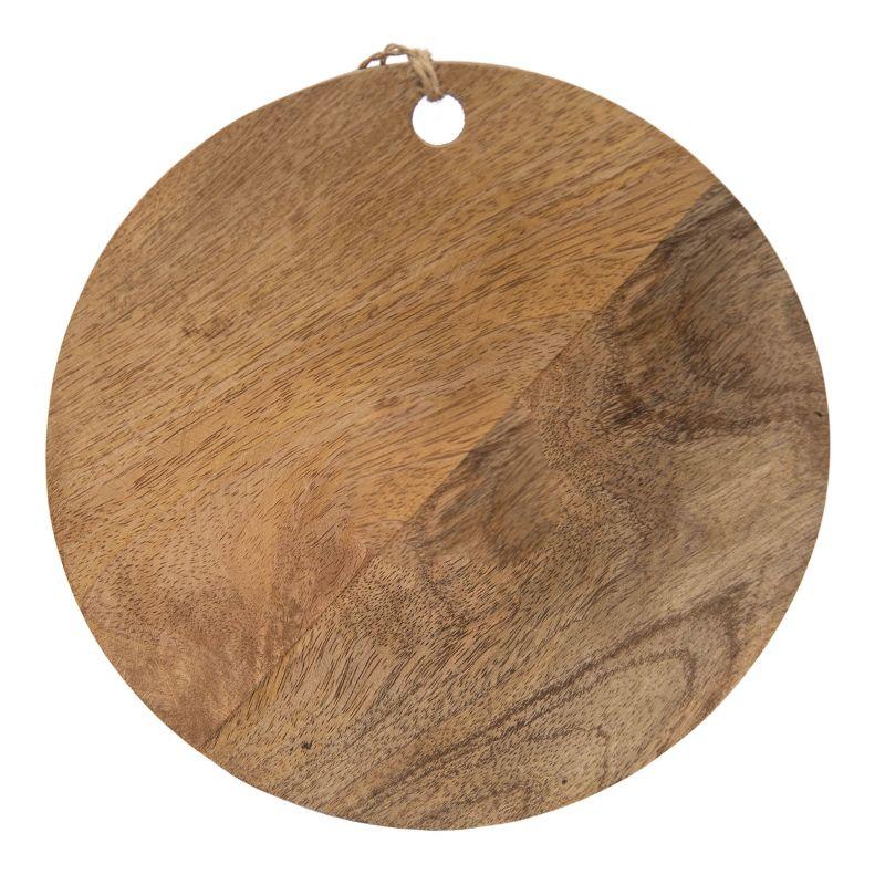 Round Small White Wood, Resin & Jute Cutting Board - Foreside Home & Garden