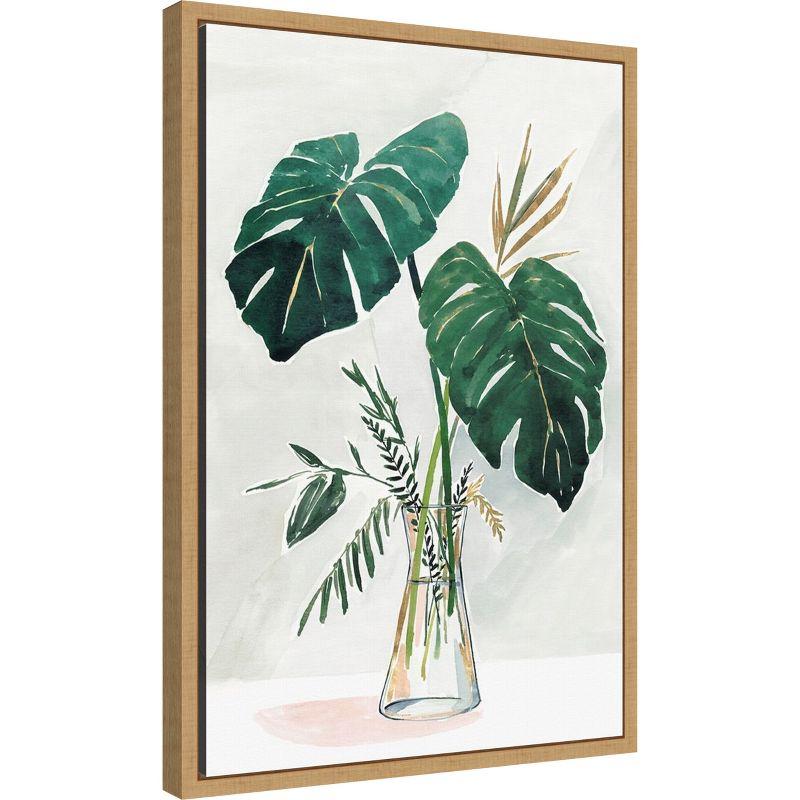 Amanti Art Forenoon II (Monstera Leaf) by Isabelle Z Canvas Wall Art Print Framed 16 x 23-in.