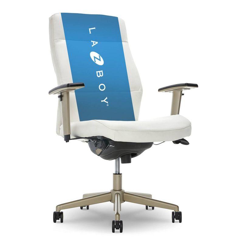 Modern Baylor Bonded Leather Swivel Executive Chair with Lumbar Support - White