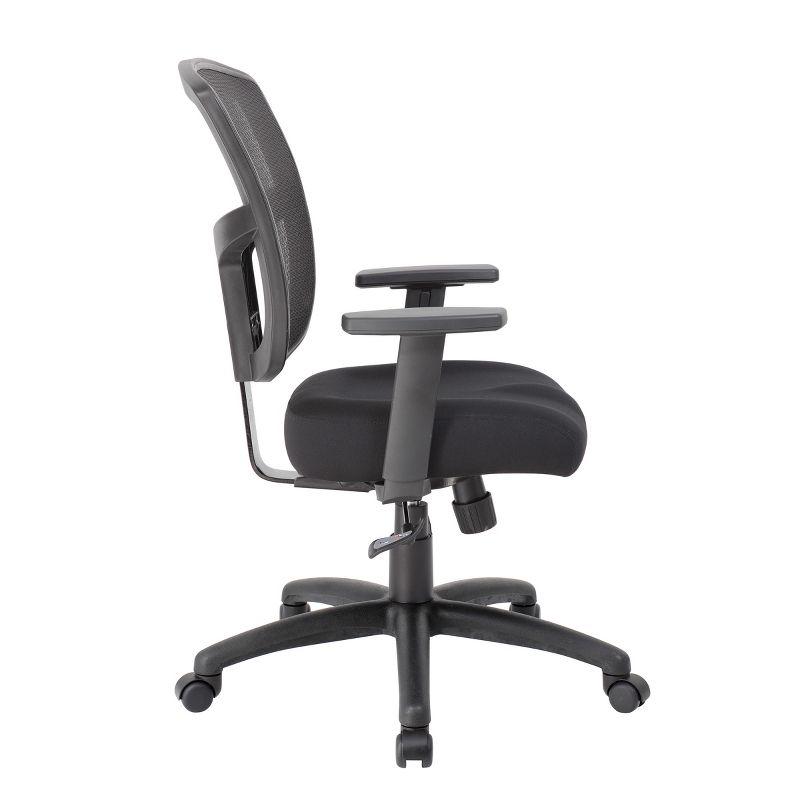 Task Chair Synchro-Tilt Black - Boss Office Products: Ergonomic Mesh, Adjustable Arms, Swivel Base