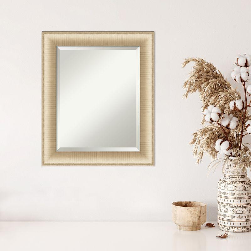 Amanti Art Elegant Brushed Honey Beveled Wall Mirror 24.75 x 20.75 in.