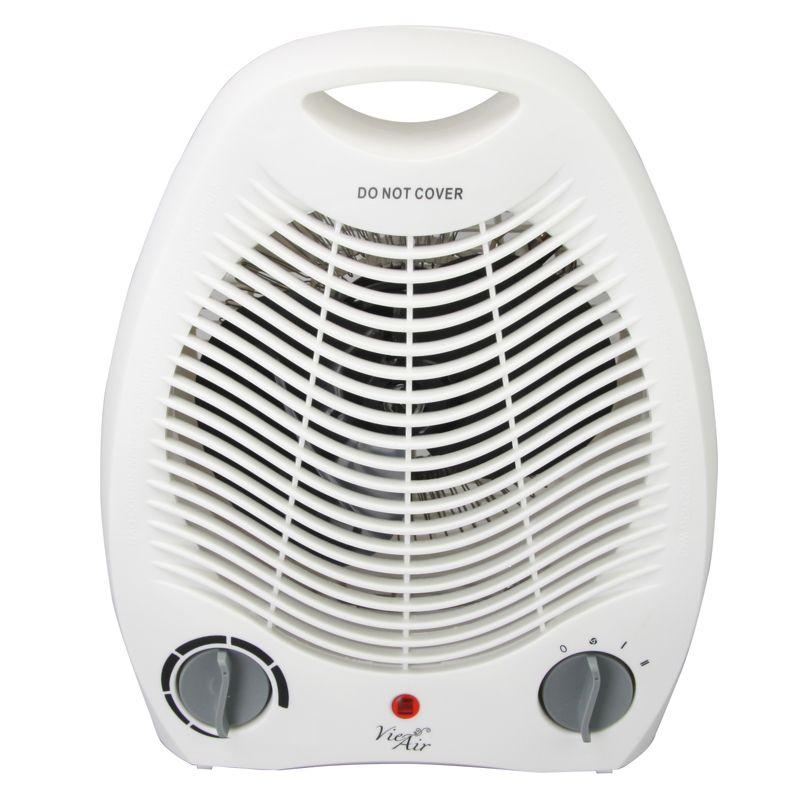 Vie Air 1500W Portable 2-Settings White Home Fan Heater with Adjustable Thermostat