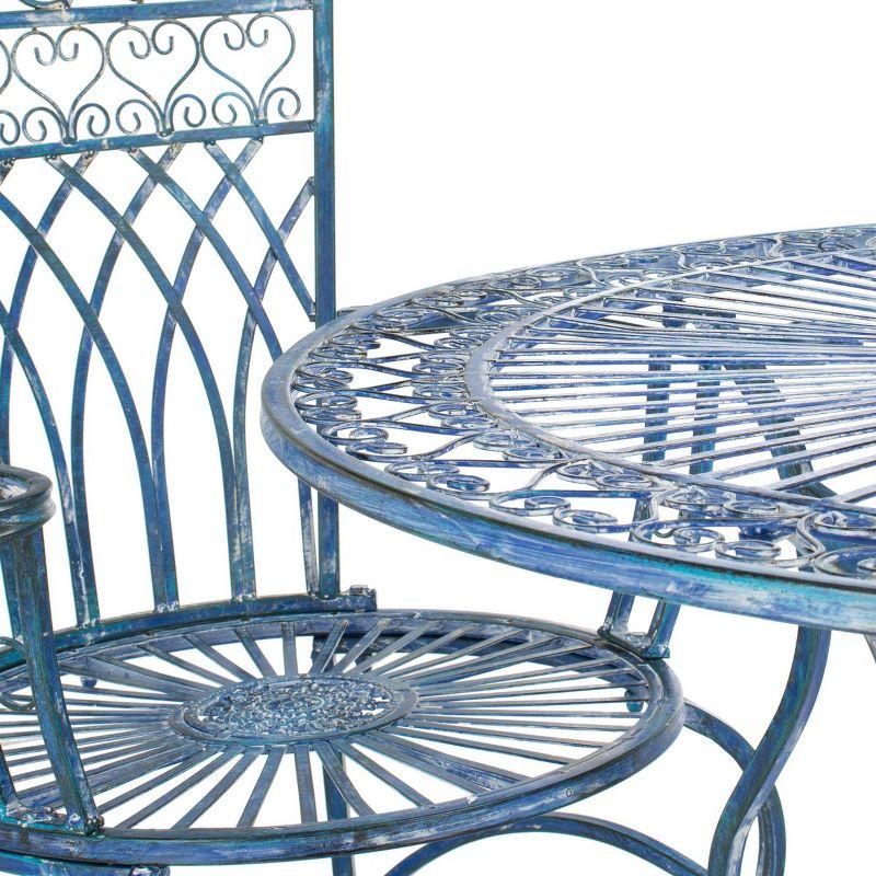 Thessaly 5-Piece Antique Blue Iron Outdoor Dining Set