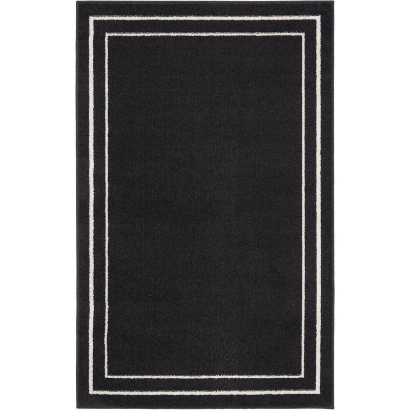 Essentials Black Ivory 3' x 5' Low-Profile Outdoor Rug