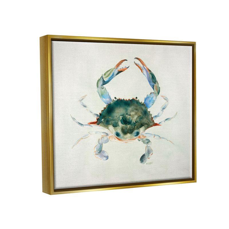 Stupell Industries " Blue Sea Crab Over Beige Soft Watercolors " by Melissa Hyatt LLC Painting Print