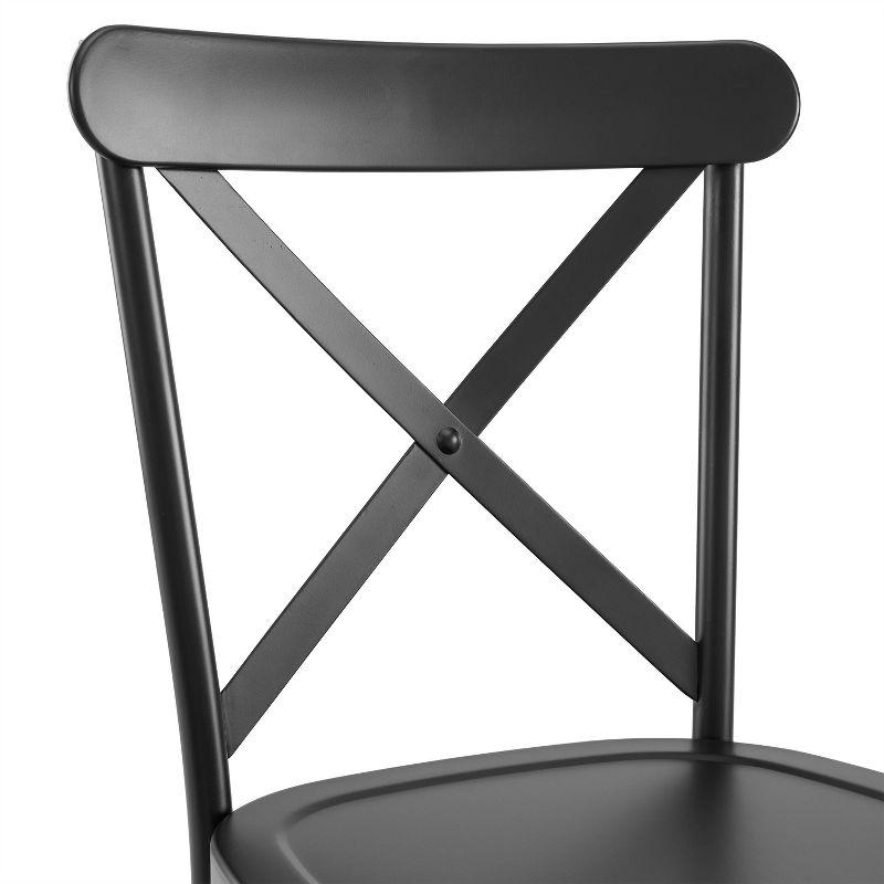 Set of 2 Camille Metal Counter Height Barstools Matte Black - Crosley: Sturdy Steel Frame, Kitchen Island Seating