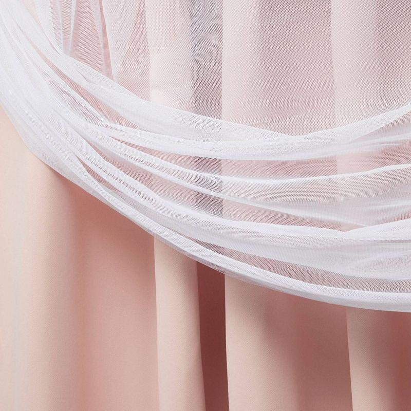 Amalgamated Textiles Exclusive Home Catarina Layered Solid Room Darkening and Sheer Hidden Tab/Rod Pocket Top Curtain Panel Pair (Set of 2)