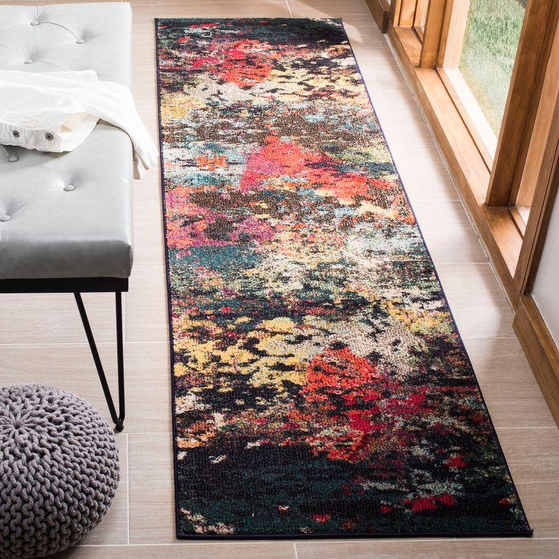 Boho-Chic Multicolor Synthetic 2'2" X 8' Runner Rug