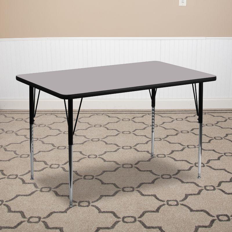 Goddard 24''W x 48''L Rectangular HP Laminate Activity Table - Adjustable Legs