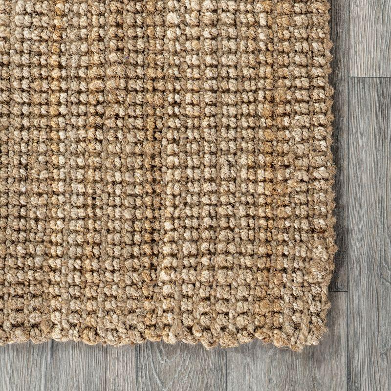 Nuloom Ashli Solid 6x9 Jute Indoor Area Rug for Dining Room Rug Neutral Rug Living Room Rug Kitchen, Natural