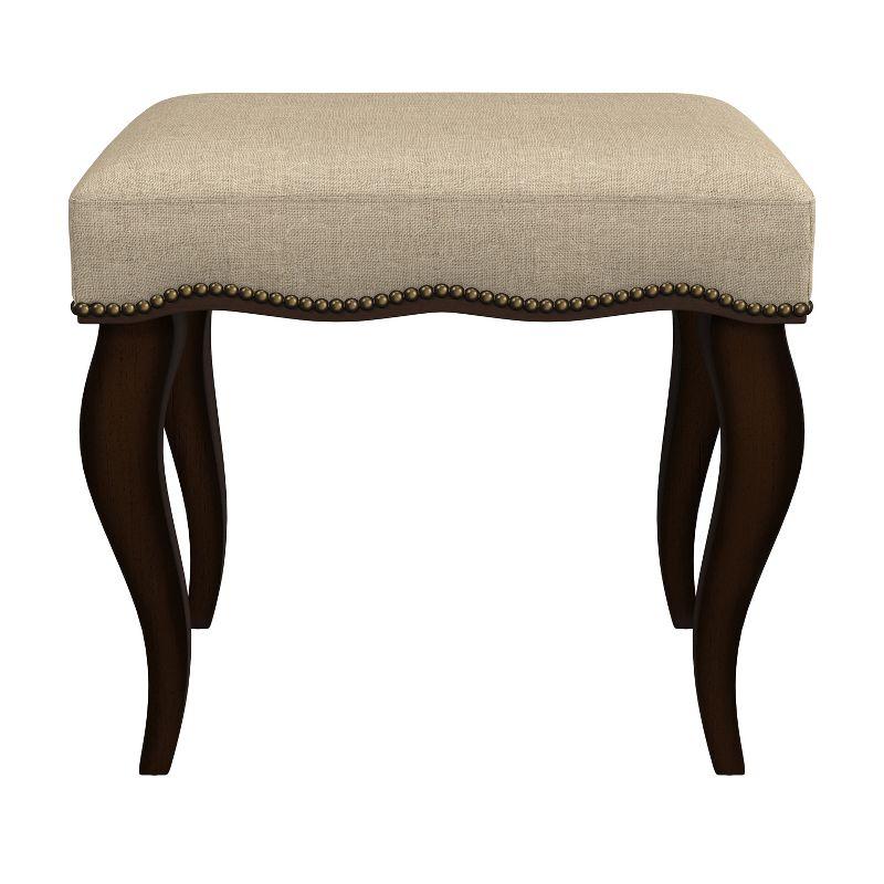 19" Hamilton Backless Upholstered Wood Vanity Stool Burnished Oak/Cream - Hillsdale Furniture