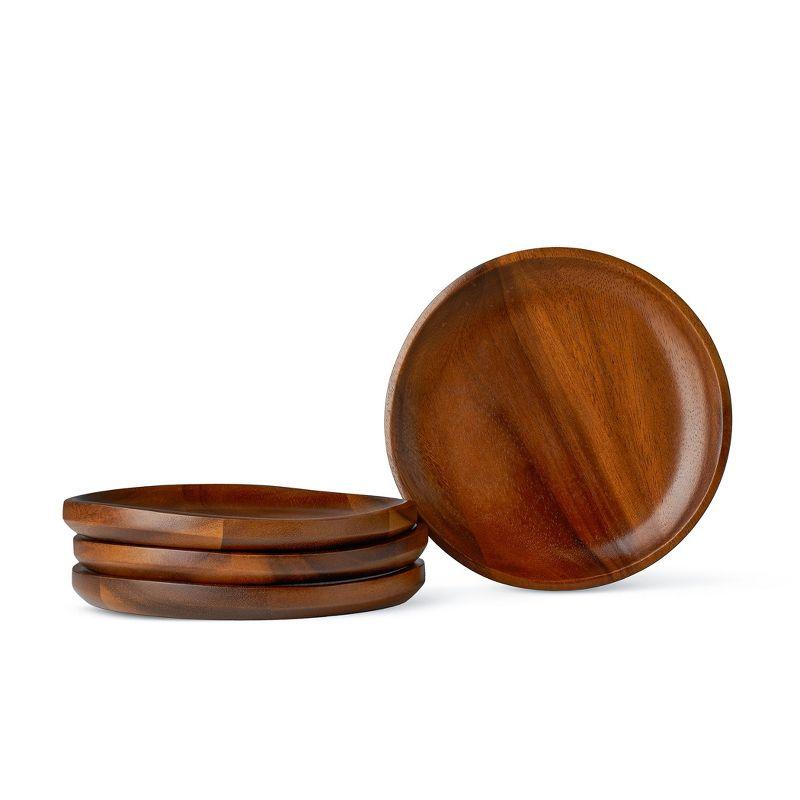 Nambe 7.5" Acacia Wood Appetizer Plates - Set of 4