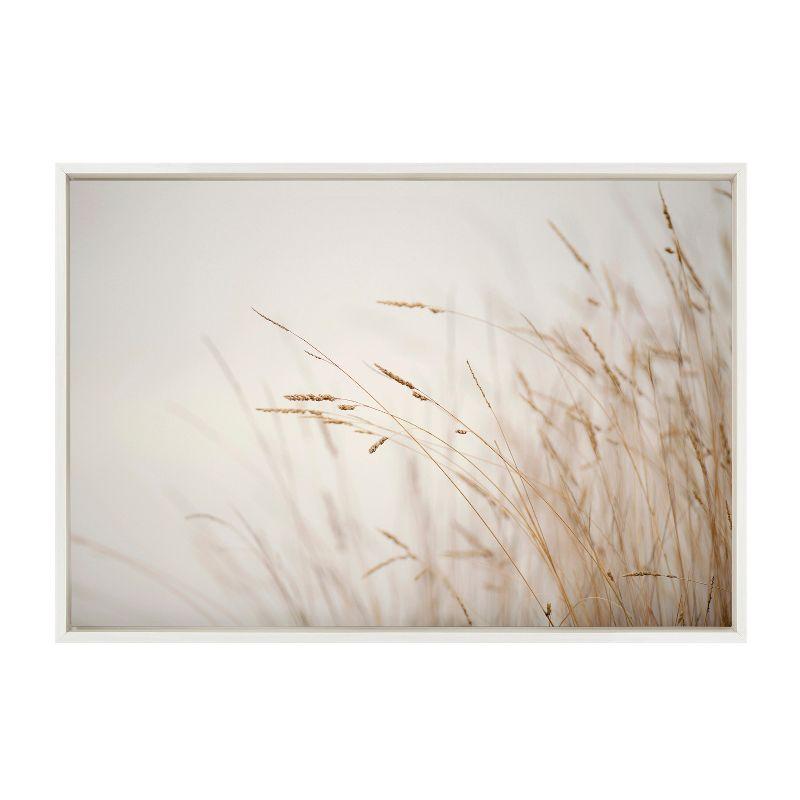 23" x 33" Sylvie Marsh Grass No 1 Framed Canvas by Crystal Lynn Collins White - Kate & Laurel All Things Decor