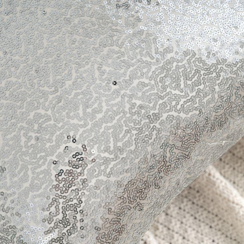 Unique Bargains Home Decor Sequin Square Glitter Decorative Personalized  Throw Pillow Covers 2 Pcs Silver 18" x 18"