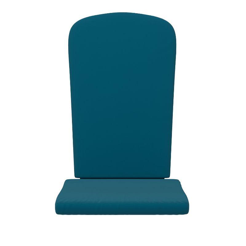 Flash Furniture Charlestown Set of 2 All Weather Indoor/Outdoor High Back Adirondack Chair Cushions, Patio Furniture Replacement Cushions - Teal