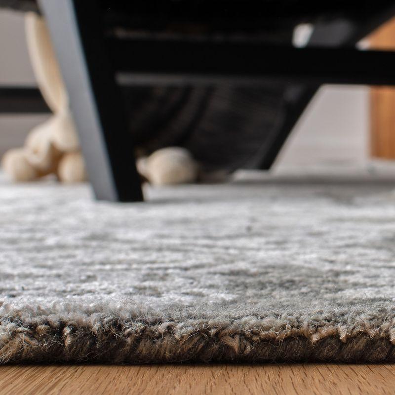 Handmade Charcoal Gray 9' x 12' Wool-Viscose Tufted Area Rug