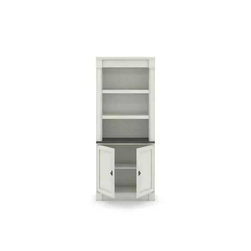 Sauder 71.85"Palladia Library with Doors Glacier Oak: Adjustable, Laminated, 5-Shelf Storage: Metal Hardware, MDF Frame