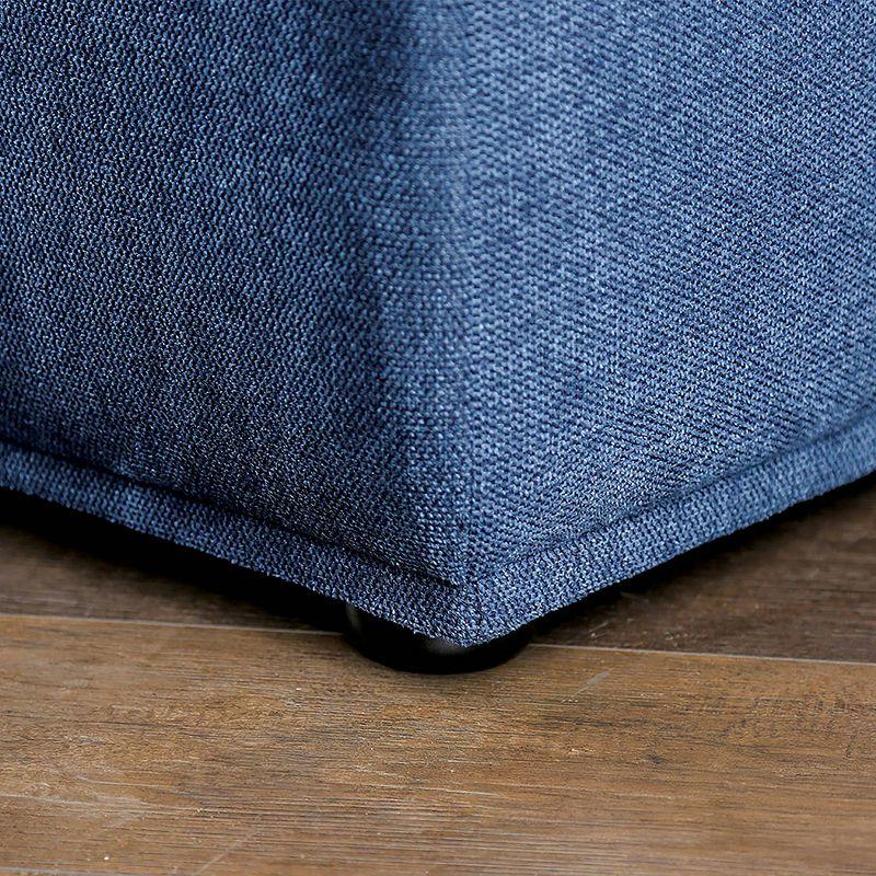 HOMES: Inside + Out Povoa Modern Modular Armless Chair Chenille with Extendable Backrest Blue