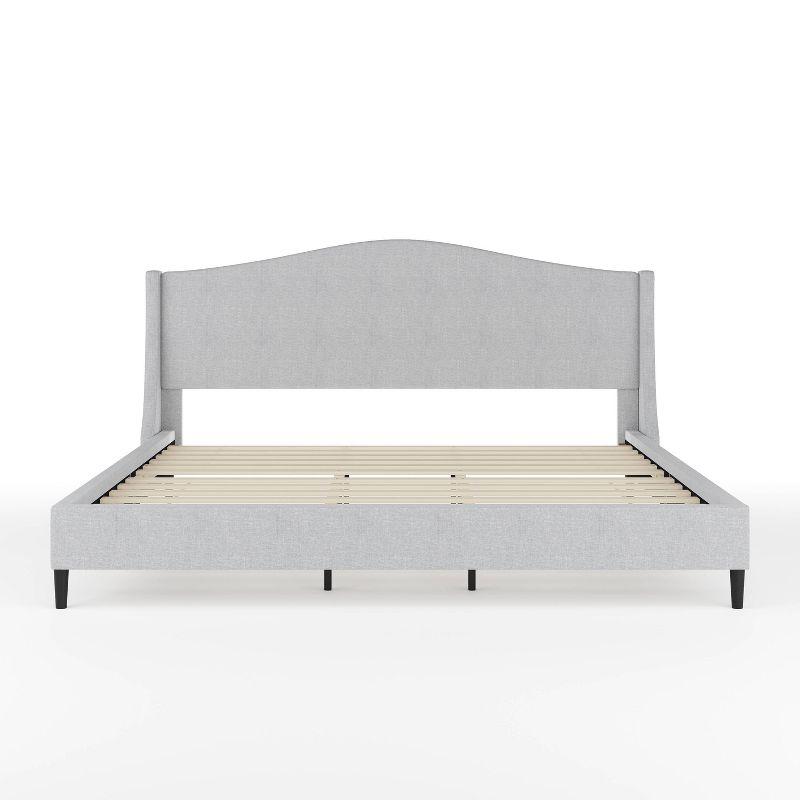 Martha Stewart Martha Stewart Amelia Upholstered Platform Bed With Curved Headboard