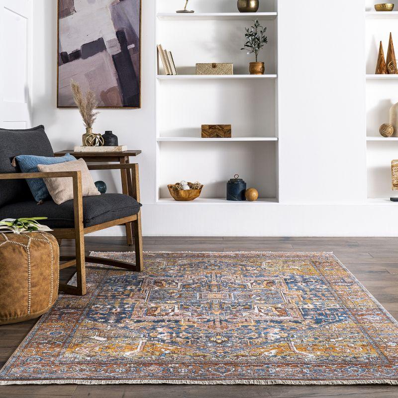 Nuloom Harriet Medallion 2x14 Runner Indoor Area Rug for Living Room Bedroom Dining Room Entryway Hallway Kitchen, Rust/Multicolor