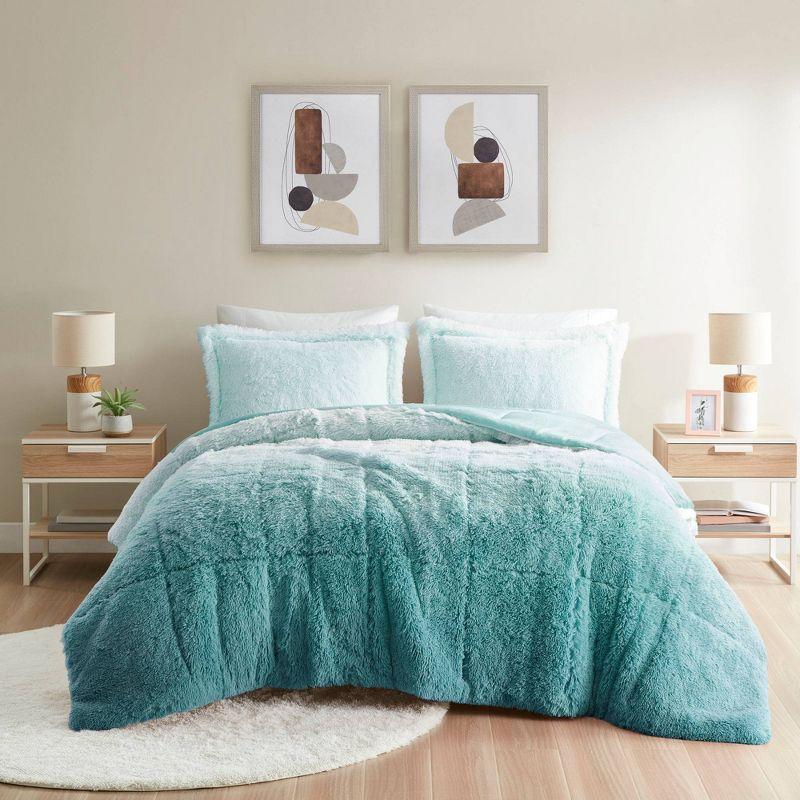 Malea Shaggy Faux Fur Comforter Mini Set