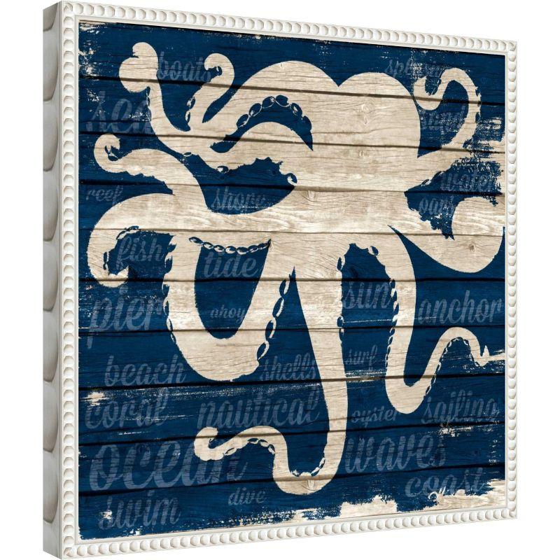 Amanti Art Coastal Wonder I Octopus by Gina Ritter Canvas Wall Art Print Framed 16 x 16-in.