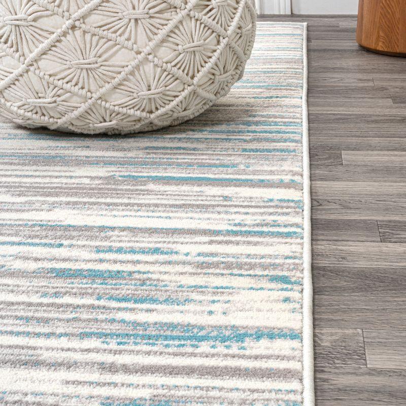2' x 8' Speer Abstract Linear Stripe Runner Rug, Gray/Blue - JONATHAN Y