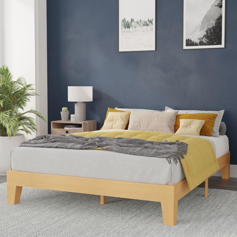 Platform Bed with Wooden Support Slats, No Box Spring Required