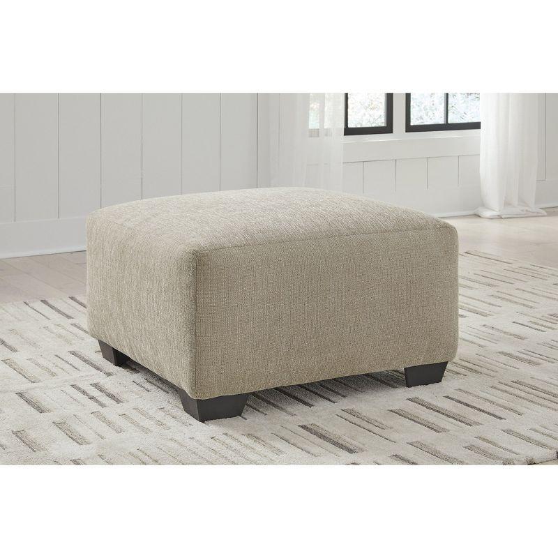 Beige Oversized Contemporary Storage Pouf Ottoman