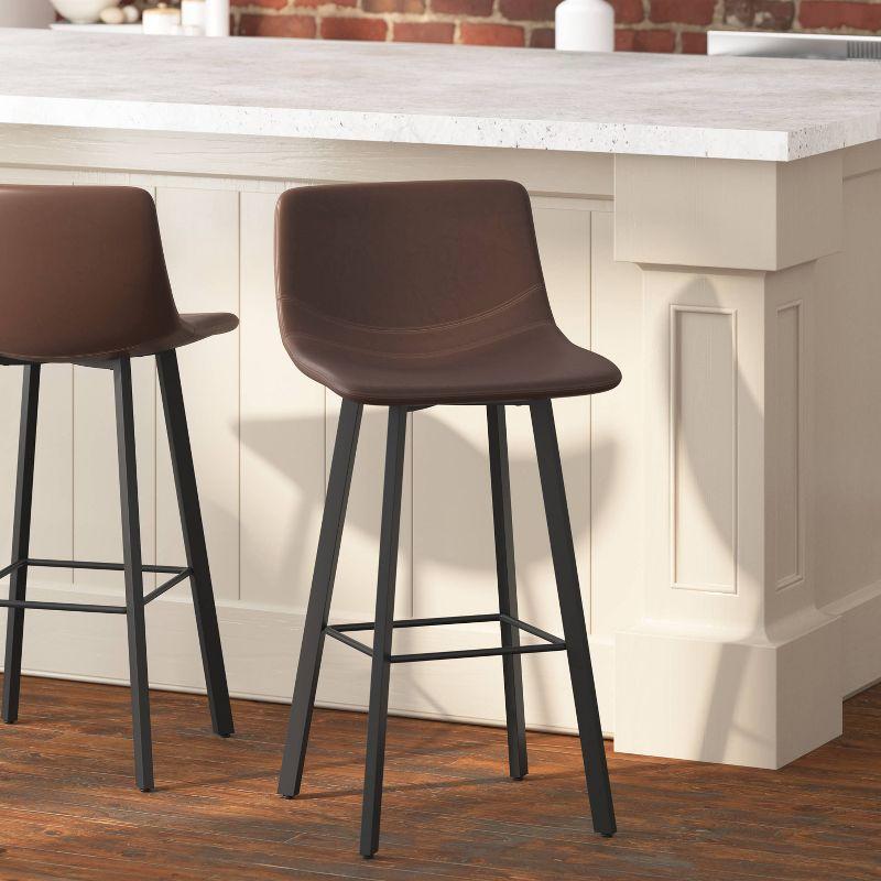 Taylor & Logan Brandy Upholstered Counter Stool with Metal Frame (Set of 2)