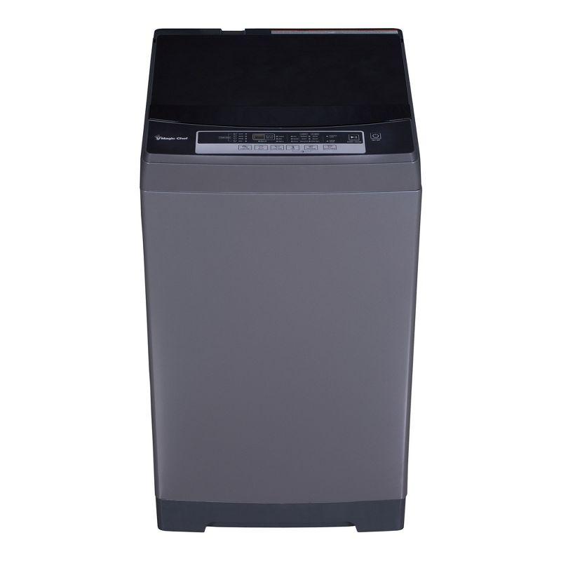 Magic Chef Portable Compact Top Load Washer with 6 Fully Automatic Wash Cycles and Water Pump Filtration for Laundry Use, Silver