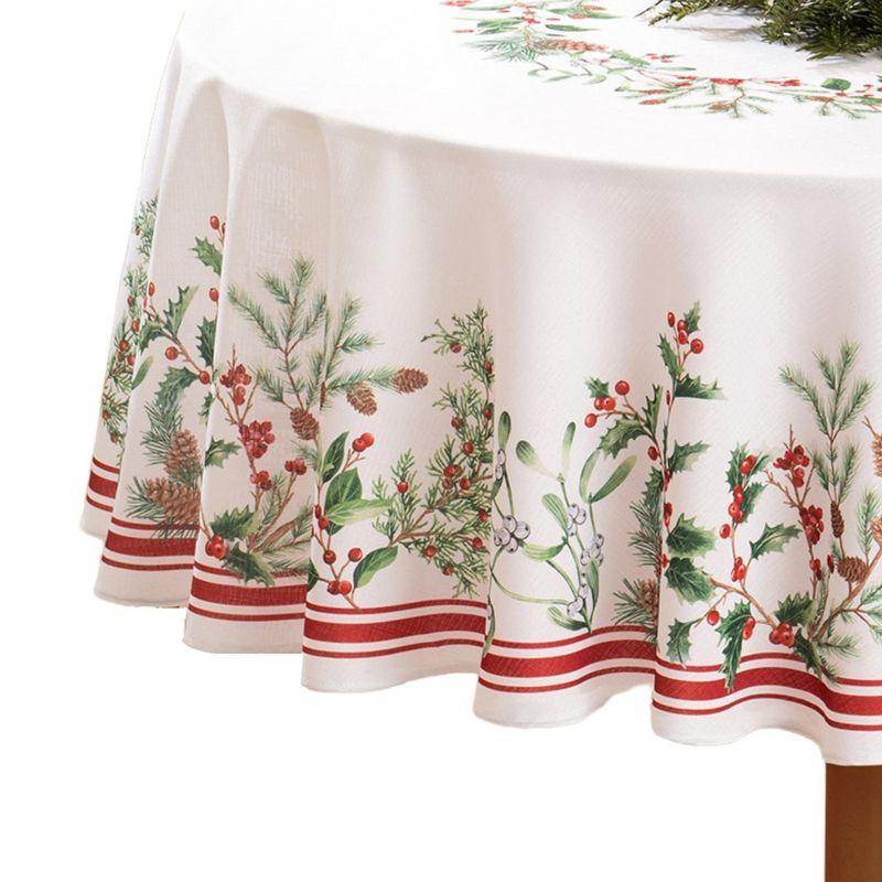 Elrene Winter Holiday Berry Tablecloth - Elrene Home Fashions