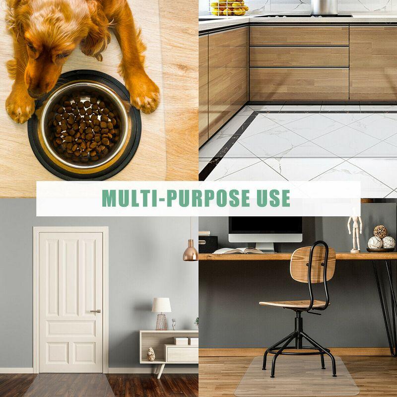 Costway 47'' x 47'' PVC Chair Floor Mat Home Office Protector for Home Office