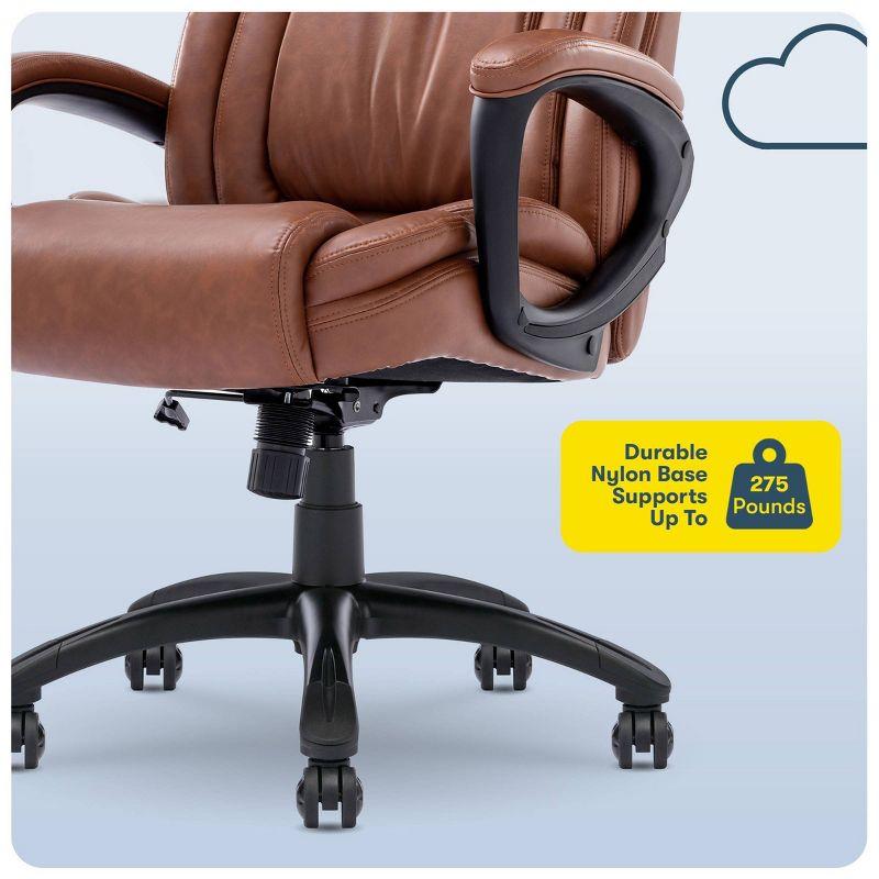 Serta Serta Garret Executive Office Chair, Ergonomic Lumbar Support, Semi-Plush Cushion, Body Pillows