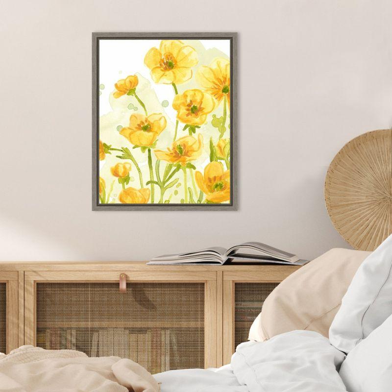 Amanti Art Sunshine Buttercup Meadow IV by June Erica Vess Canvas Wall Art Print Framed 16 x 20-in.