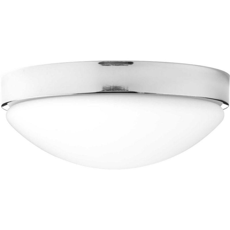 Progress Lighting Elevate 1-Light LED Flush Mount, Polished Chrome, Etched White Glass Shade