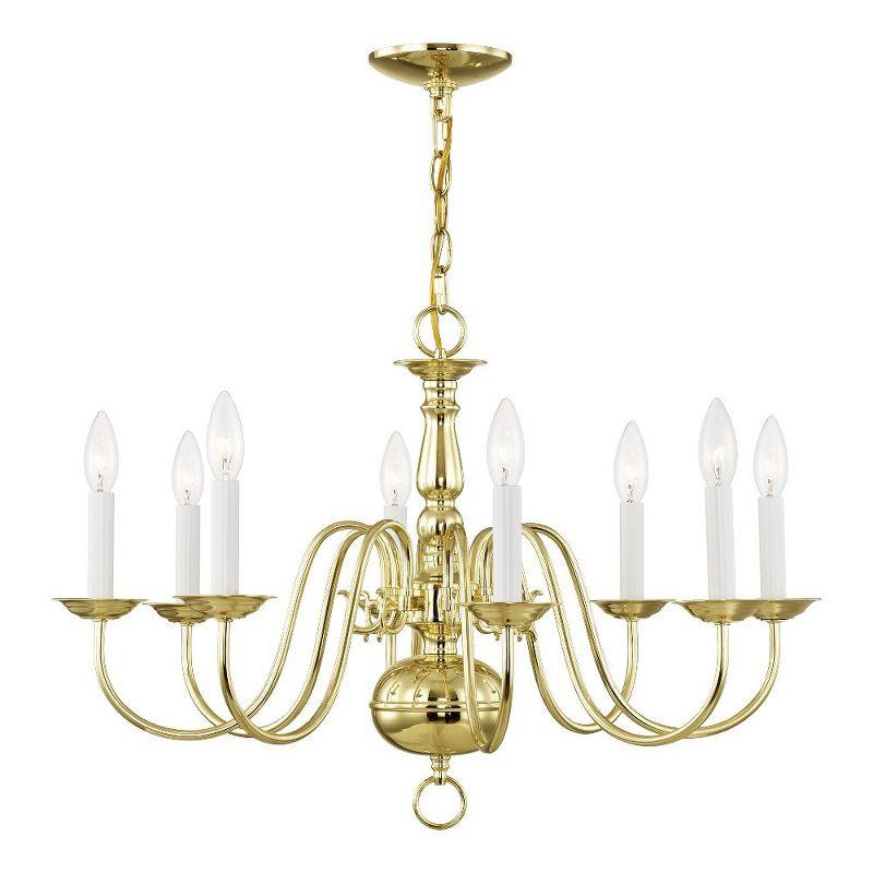 Livex Lighting Williamsburgh 8 - Light Chandelier in  Polished Brass