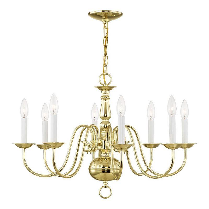 Colonial Elegance 8-Light Polished Brass Chandelier