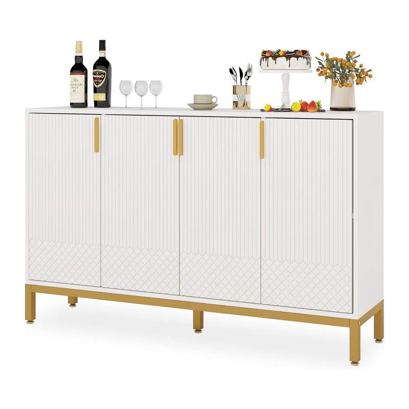 Hommoo Modern Sideboard Buffet, 59" Luxury Buffet Storage Cabinet with 4 Doors