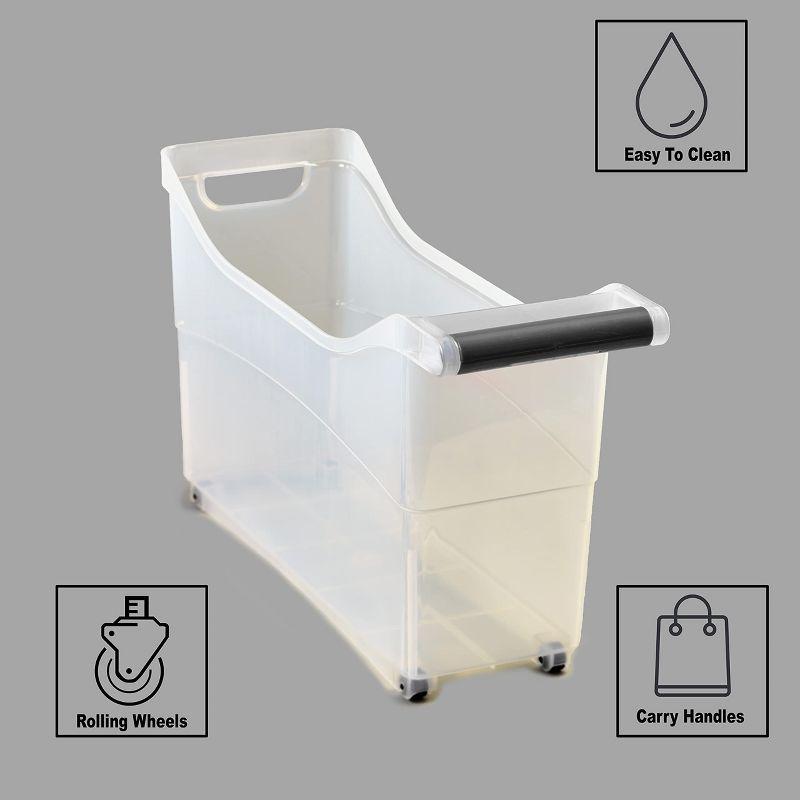 The Lakeside Collection Rolling Storage Bin with Wheels on the Bottom